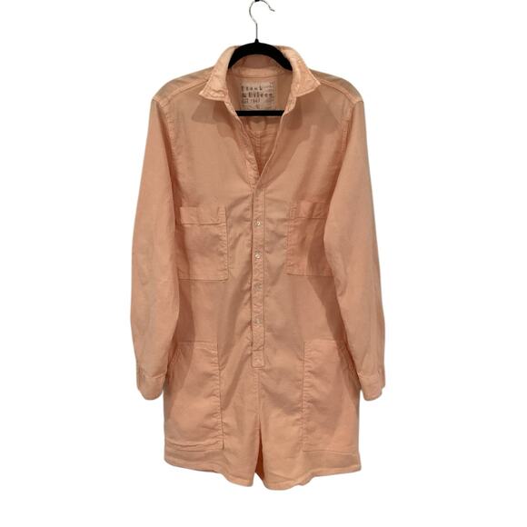 Frank & Eileen Ireland Performance Linen Playsuit Creamsicle Size XS One Piece - Picture 3 of 12